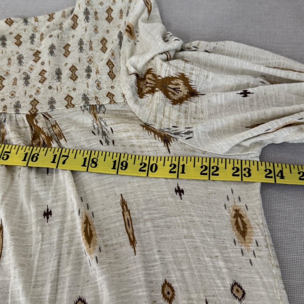 Vintage Lucky Brand Boho Top Large Tan - Picture 9 of 11